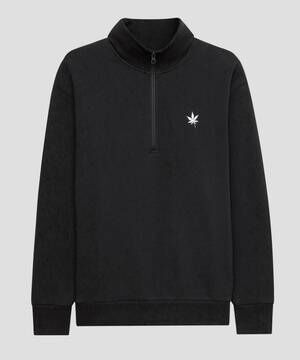 NEW BOAST men's fleece quarter zip sweatshirt in black